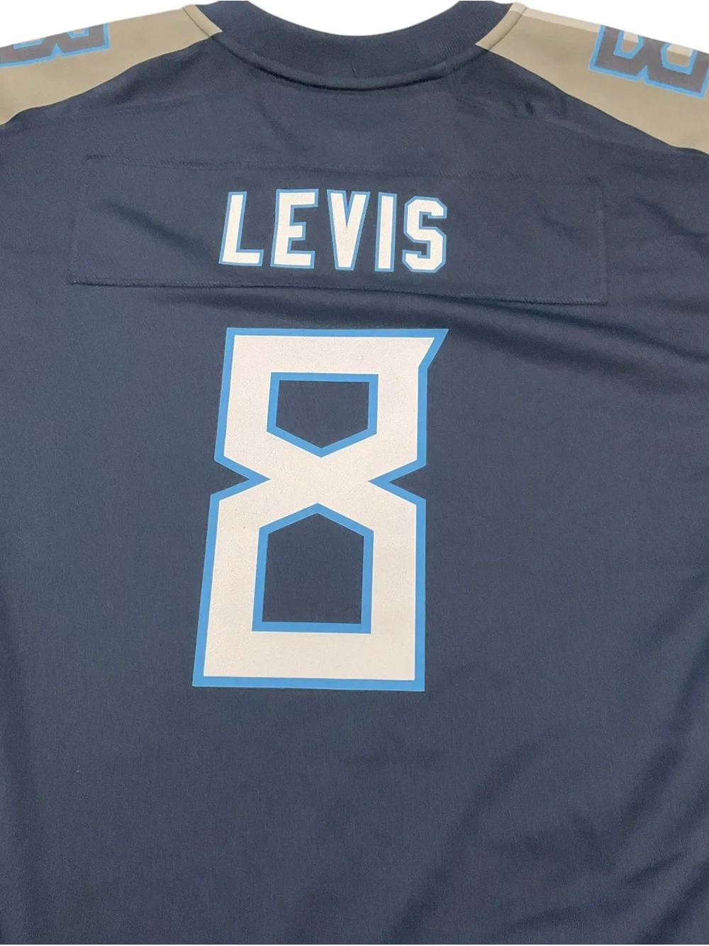 Nike Titans Navy and Light Blue #8 Football Jersey